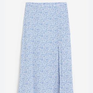 H&M Blue Midi Pencil Skirt with Slit